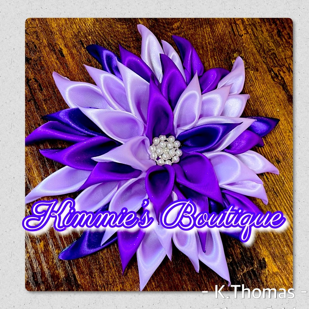 Three shades of purple Corsage/Satin Flower Pin/Brooch/ Shoulder Pin